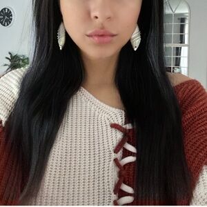 925 Carved Bone Earrings